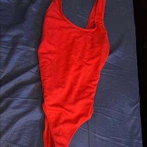 Vibrant Red Kids One Piece Swimsuit